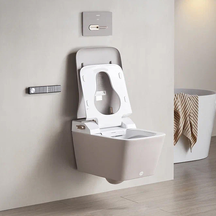 Arrow Glacier Унитаз Smart с функцией биде, 41x60см, подвесной, безободковый, клавиша смыва, цвет: бежевый