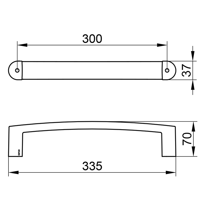 Keuco Elegance Поручень 30cм., подвесной, допустимая нагрузка 115 кг., цвет: хром