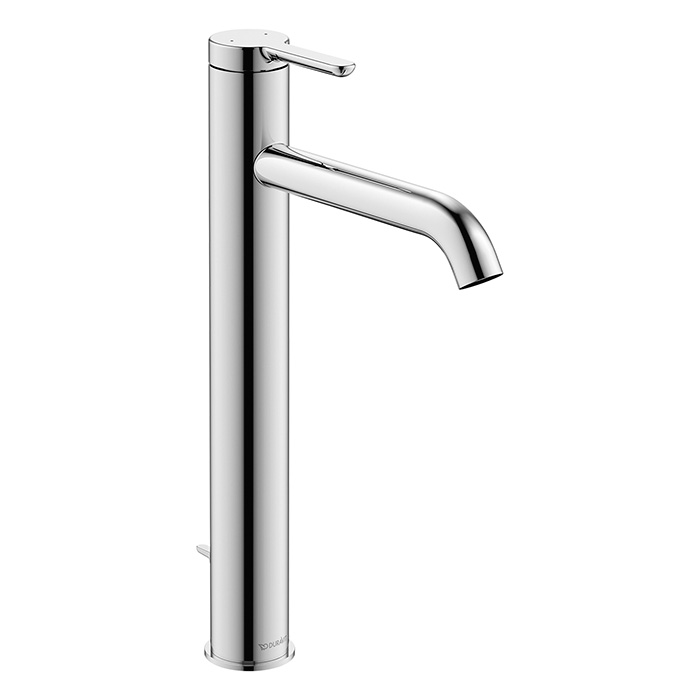 Duravit C.1 Смеситель для раковины, высокий, 1 отв., с донным клапаном, излив 166мм, цвет: хром