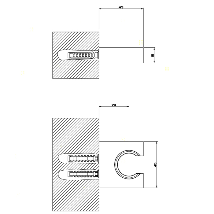 Gessi Rettangolo Держатель неподвижный для душевой лейки, цвет: Finox
