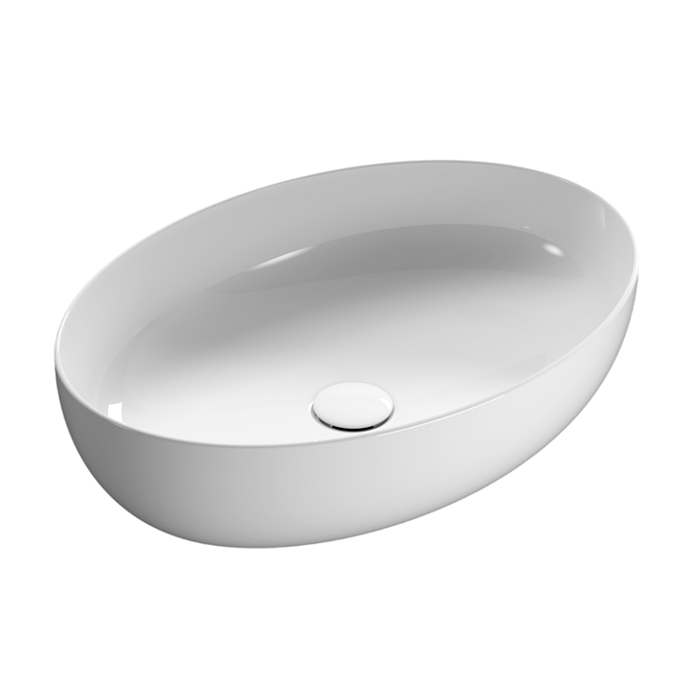 Globo Oval Раковина накладная, 60x42см, цвет: белый глянцевый