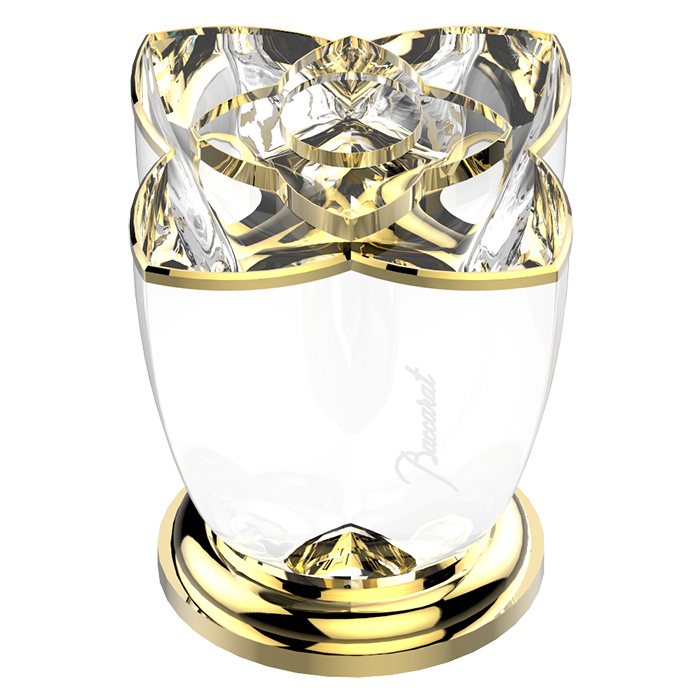 THGPetale De Cristal Clair Lisere Dore Вентиль смесителя для раковины, цвет: полированное золото