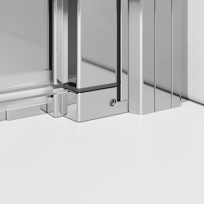 Radaway Nes PTJ Душевая дверь 57см, распашная, левая, стекло прозрачное, покрытие Easy Clean, профиль: хром