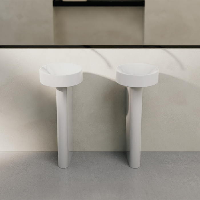 BETTE Suno Pedestal Раковина напольная 34x84cм, без отв., цвет: белый 