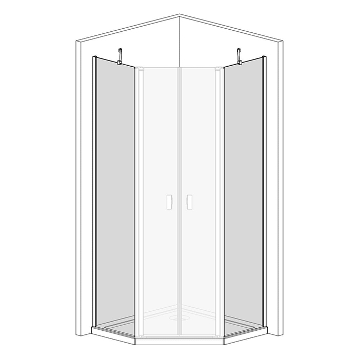 Radaway Nes Боковые стенки 90см, стекло прозрачное, покрытие Easy Clean, профиль: хром