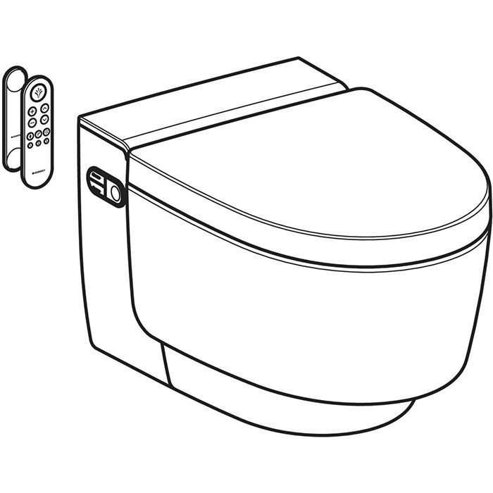 Geberit AquaClean Mera Comfort Унитаз-биде подвесной, KeraTect, панель белая, цвет: белый глянцевый
