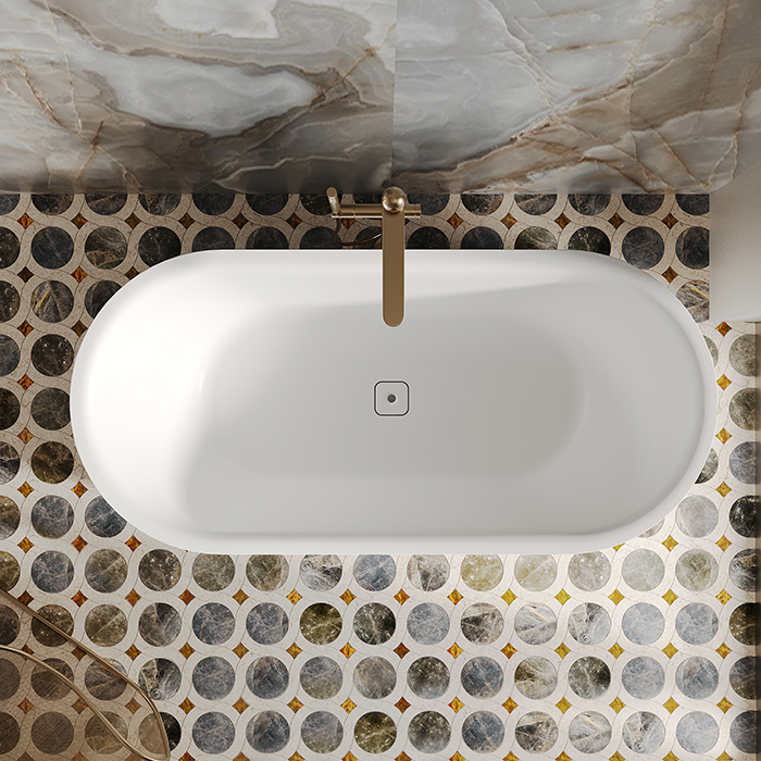 Salini Perla Ванна отдельностоящая 170x80см, материал S-Sense, цвет: белый глянцевый