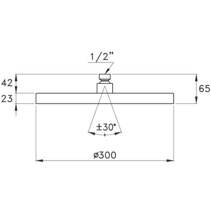 Stella Sirius Верхний душ 30см., настенный/потолочный, цвет: Nickel lucido PVD