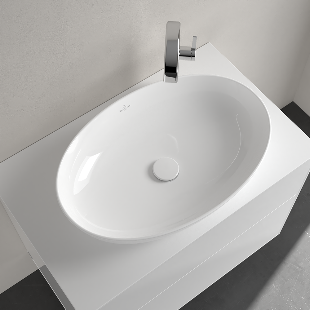 Villeroy&Boch Artis Раковина овальная 61x41x13см, без перелива, CeramicPlus, цвет альпийский белый