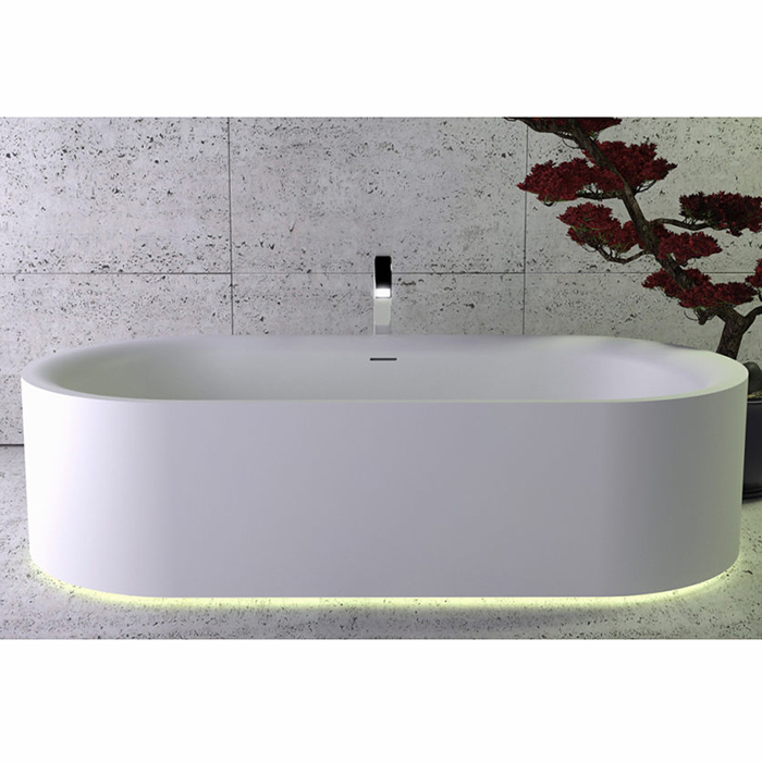KNIEF Moon Ванна отдельностоящая 190x90x50см, c встроенной LED подсветкой ,с  слив переливом , цвет: белый матовый