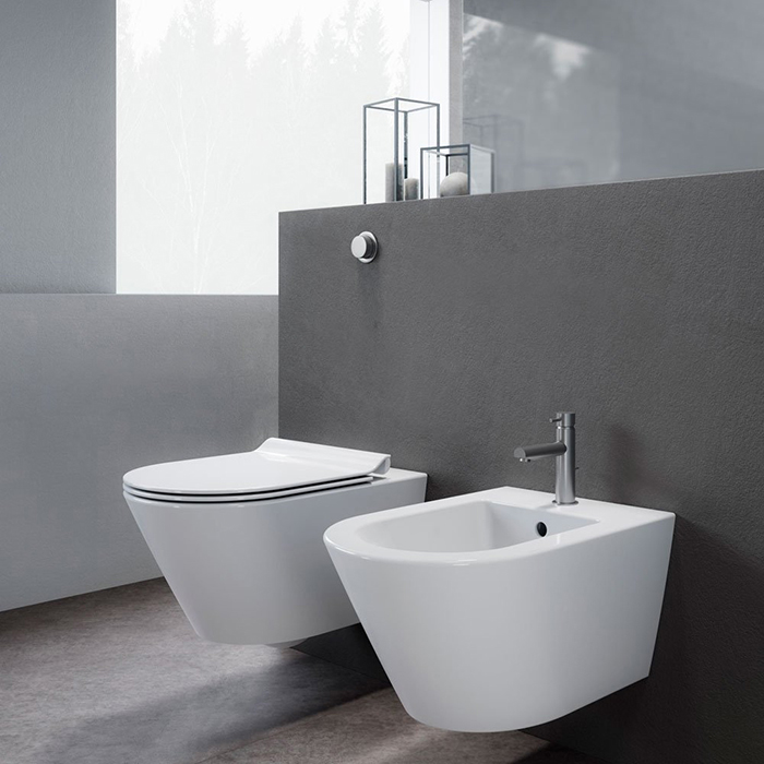 GSI Kube X Унитаз подвесной 55x36см., с креплением, цвет: белый глянцевый 