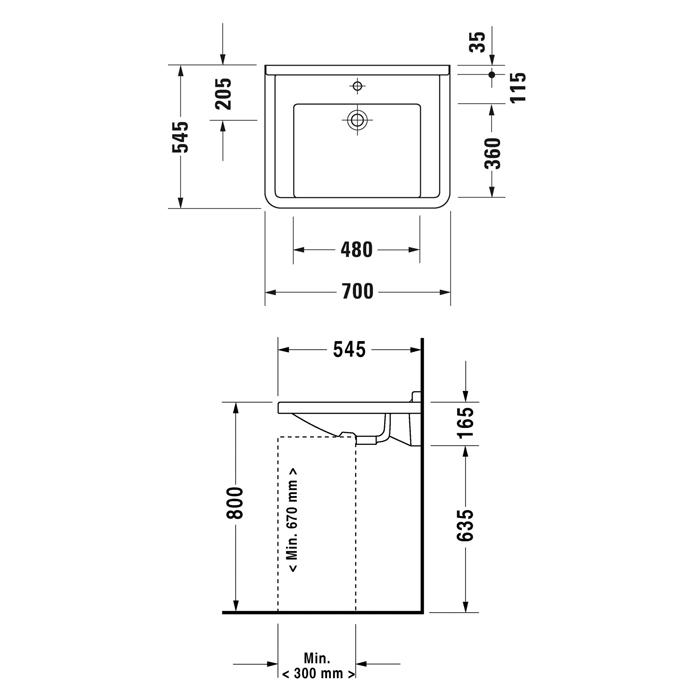 Duravit  Starck III Раковина 70х54.5 см, 1 отв., цвет: белый