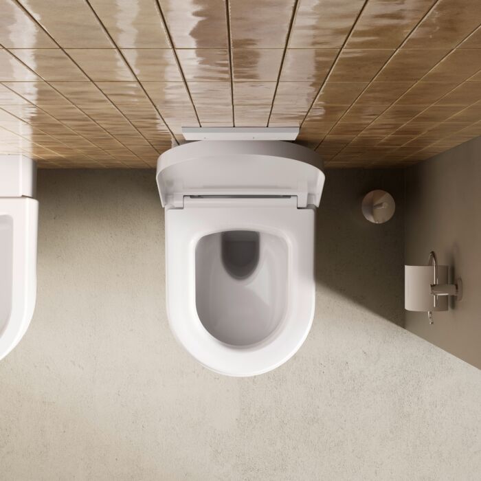 Duravit Balcoon Сиденье для унитаза, с микролифтом, цвет: сталь/белый глянцевый