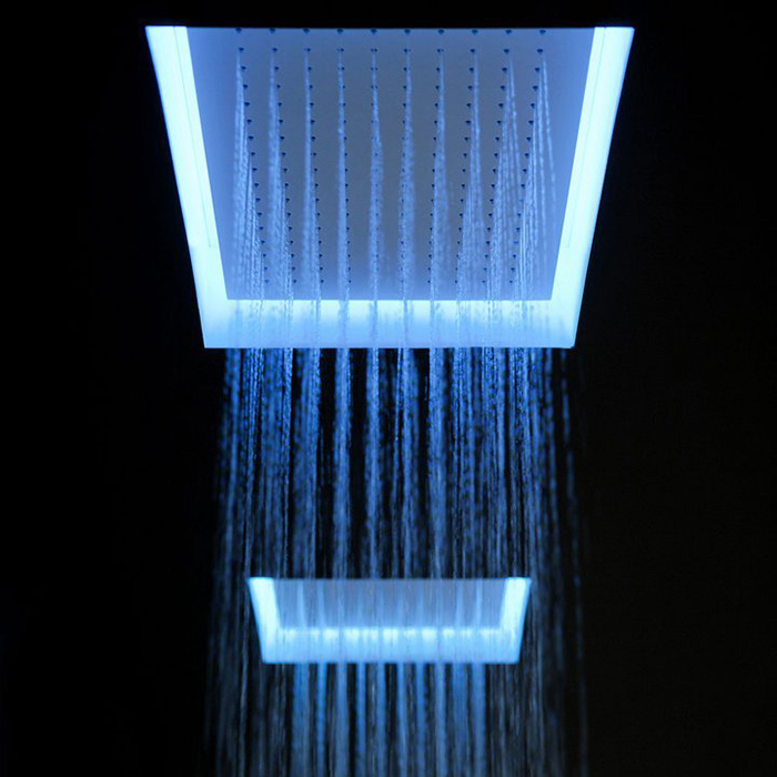 Antonio Lupi Душевая система Meteo XXL 100x75x11 см, с подсветкой LED, цвет: полированная сталь