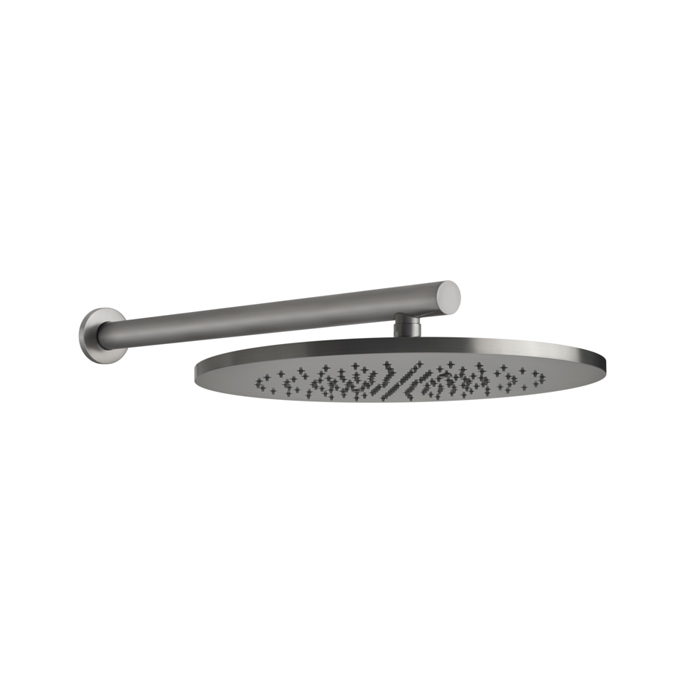 Gessi Shower316 Душевая головка шарнирная для настенногокрепления на 1/2" с защитой от известкового налёта, Ø350, цвет: шлифованная сталь