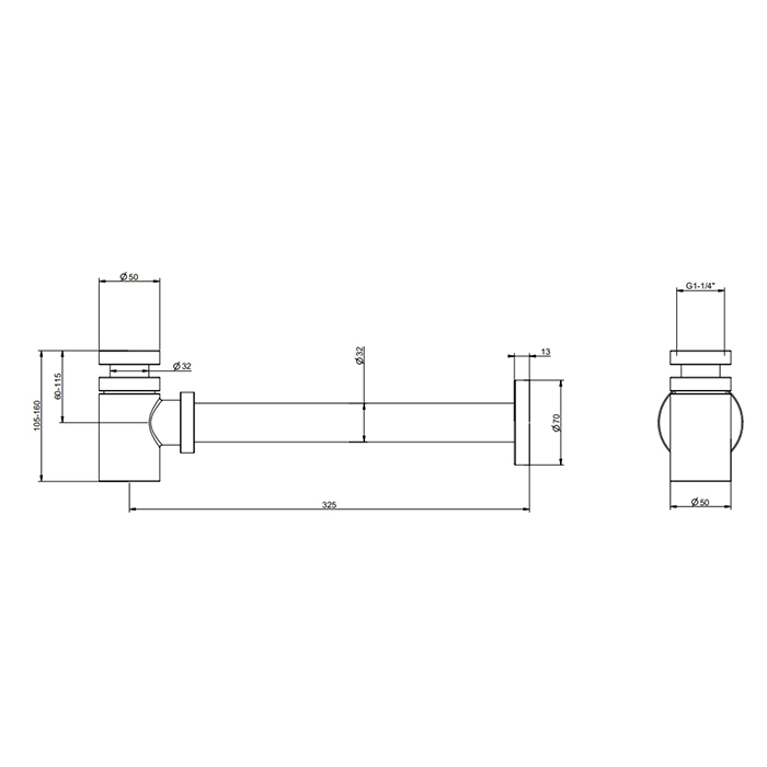 Gessi Сифон для биде, цвет: Copper PVD