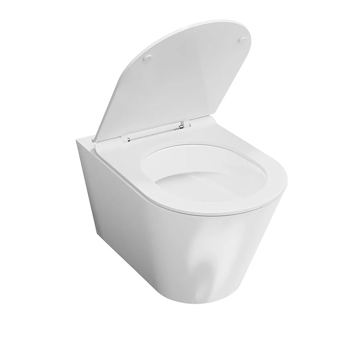 Kerama Marazzi PLAZA Modern Унитаз подвесной безободковый, с системой смыва RIM UP+ (Tornado), цвет: белый глянцевый