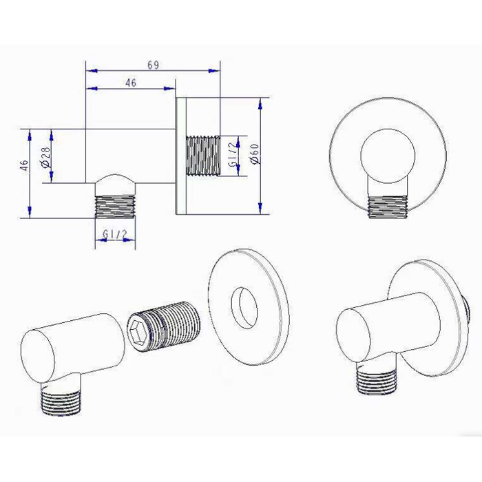 NEMO Выпуск из стены, цвет: черный матовый