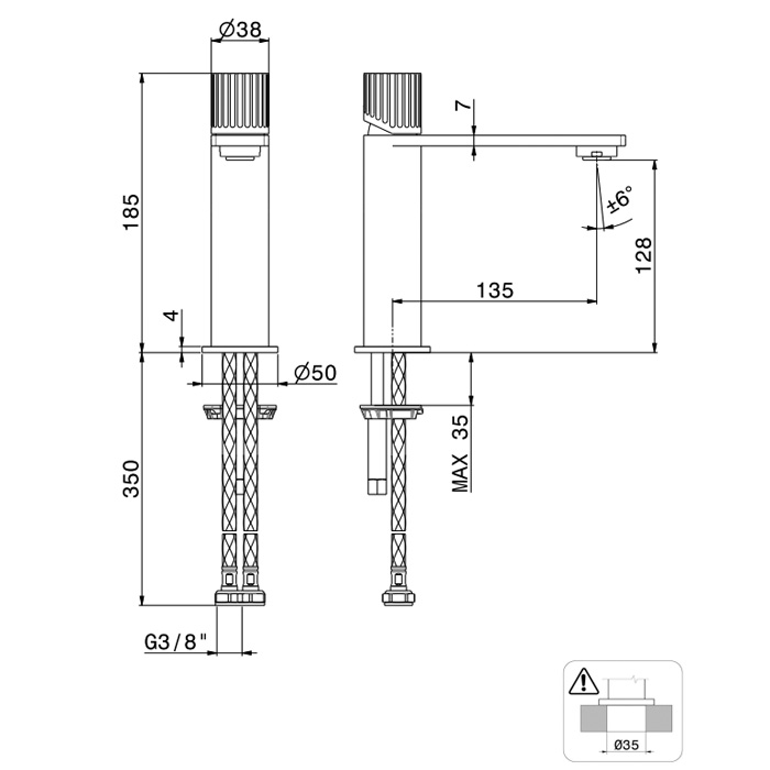 Newform Steel Line Смеситель для раковины, 1 отв., без донного клапана, цвет: stainless steel