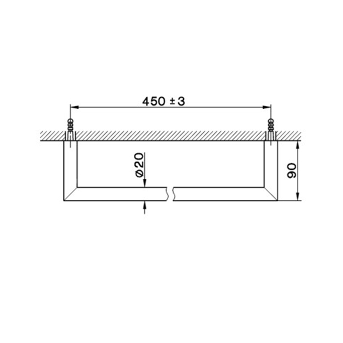 Cisal System Полотенцедержатель 45см, подвесной, цвет: черный матовый