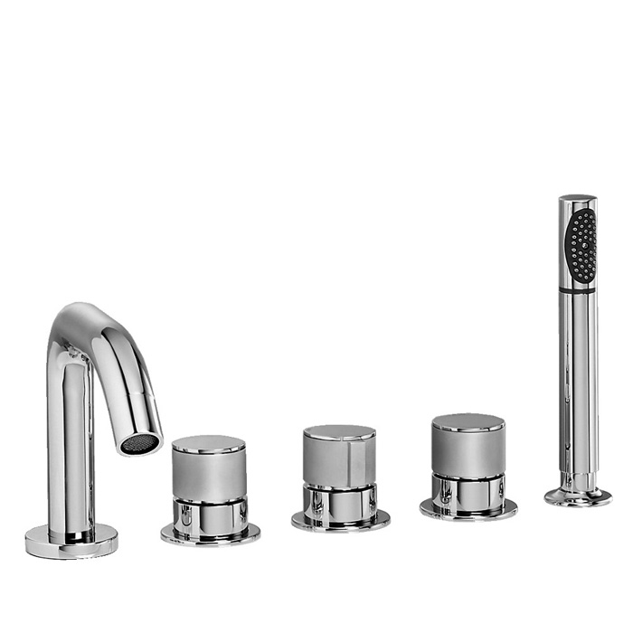 Stella Bamboo Смеситель на борт ванны на 5 отверстий, термостат, 3256TRTC308, цвет: хром