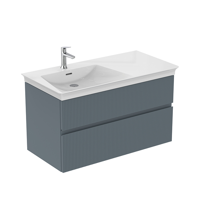 Ideal Standard Finesse Тумба с раковиной 100x50см, подвесная, SX, 2 ящика, 1 отв., цвет: пепельно-голубой матовый