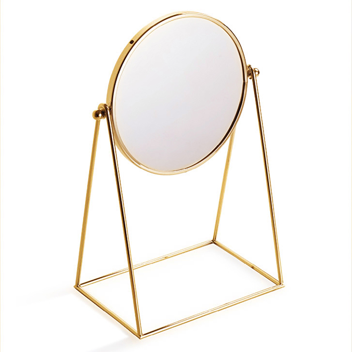 Devon&Devon Waltz Зеркало косметическое увеличительное 196х139х35 мм., настольное, поворотное, цвет: светлое золото
