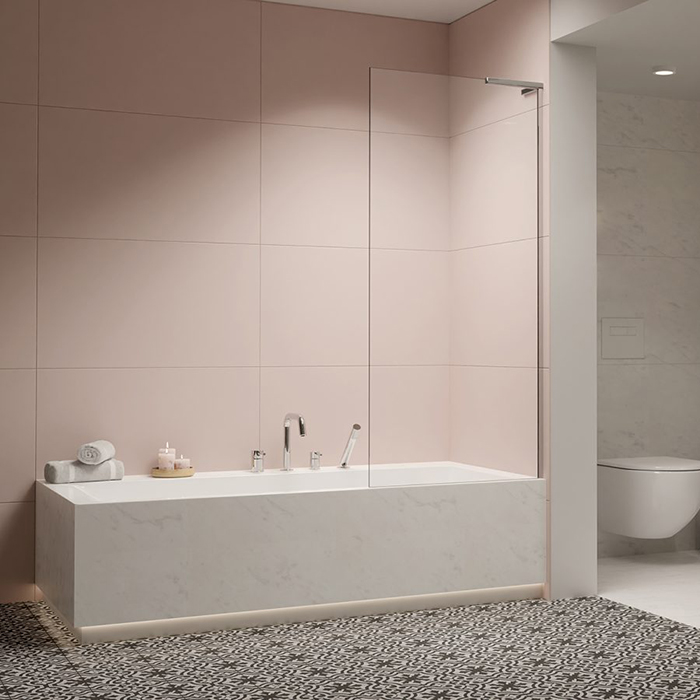 Radaway Modo SL PNJ II Шторка для ванны 80см, правая, стекло прозрачное, покрытие Easy Clean, профиль: хром