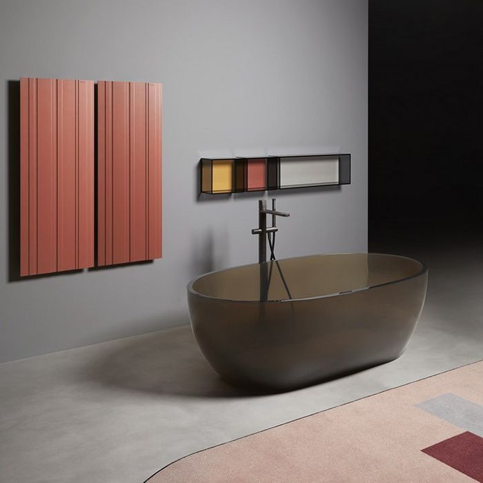Antonio Lupi Reflex Ванна отдельностоящая, овальная, 167х86х53см, Cristalmood, цвет: Nebbia