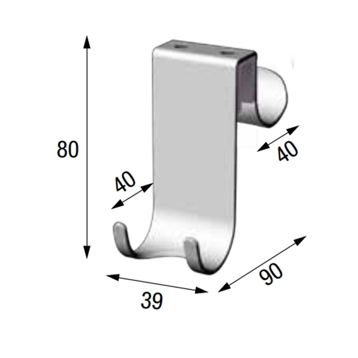 Novellini Frame Крючок на стекло, толщиной, до 1см., цвет: хром