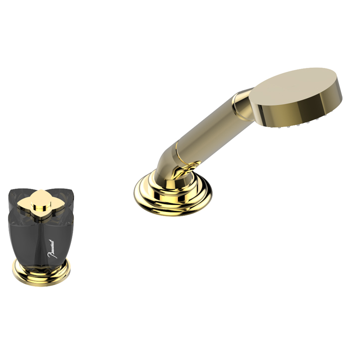 THG Petale de Cristal noir Ручной душ на борт ванны, 2 отв., цвет: золото/черный хрусталь