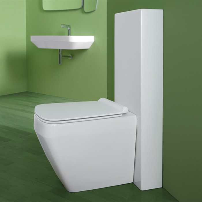 Simas Baden Baden Унитаз приставной безободковый 56х36 см, слив универсальный,  цвет: белый/хром