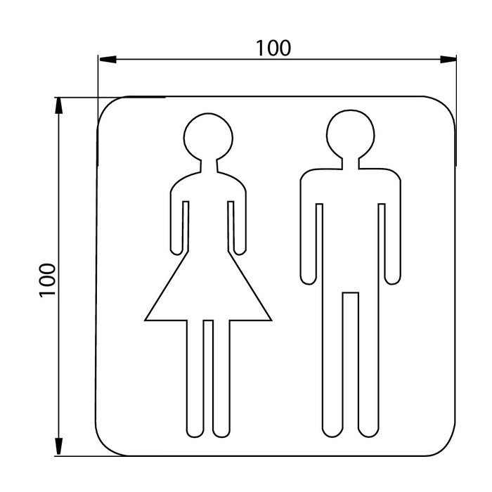 Emco System2 Дверная табличка "мужская и женская", подвесной, цвет: хром