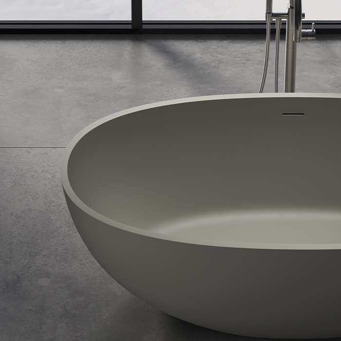 Dea Design Nature Ванна 155х75х55см., отдельностоящая, Solid Surface, цвет: White №18