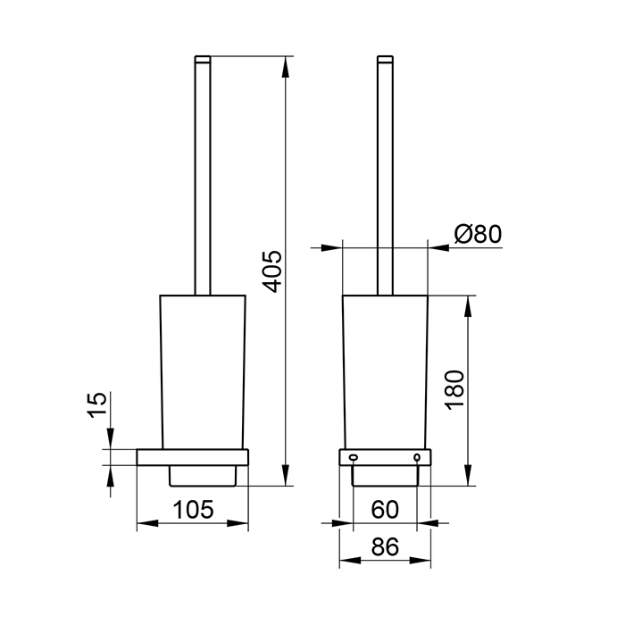 Keuco Edition 11 Туалетный ёршик, подвесной, цвет: хром