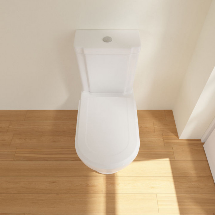 Villeroy&Boch Hommage Унитаз-моноблок 37х72.5х39см., крепеж в комплекте, CeramicPlus, цвет: белый