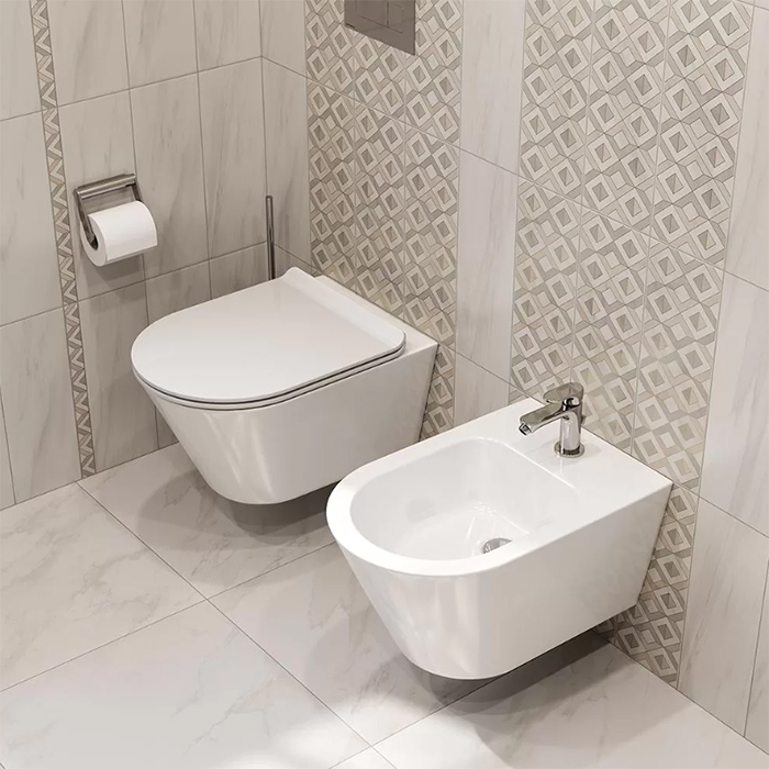 Kerama Marazzi Plaza Modern Биде подвесное, с 1 отв., цвет: белое глянцевое