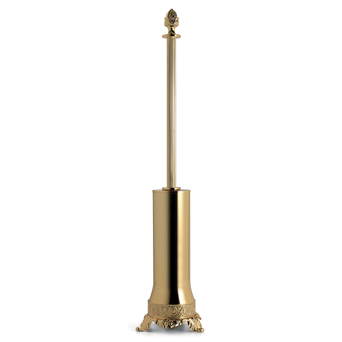 3SC Bally Туалетный ёршик напольный, ручка Queen, цвет: золото 24к. Lucido