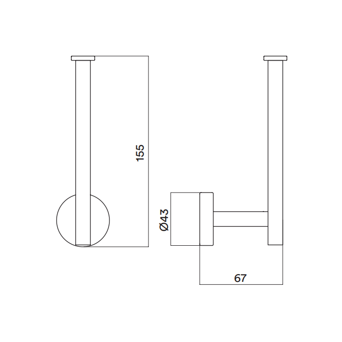 QuadroDesign Держатель т/б., подвесной, цвет: Brushed Stainless Steel