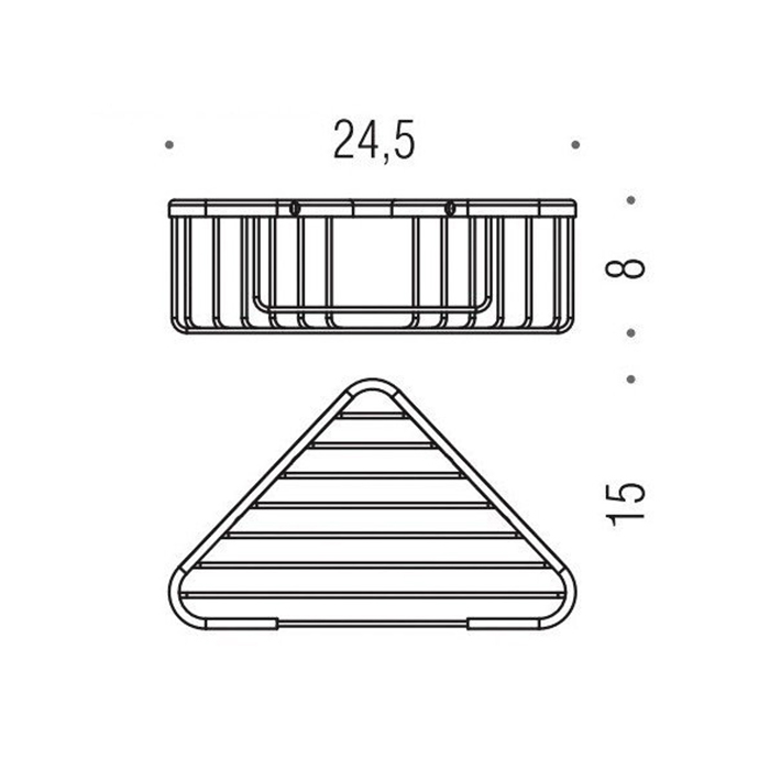 Colombo Basic Угловая металлическая полочка, цвет: чёрный матовый