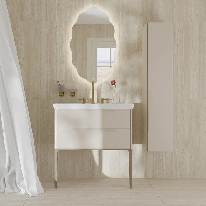 Kerama Marazzi Elegance Пенал подвесной 135см, цвет: жемчужный лён