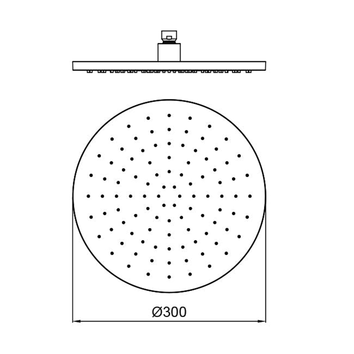 Almar Round Верхний душ круглый, 30см, латунь, цвет: Nichel Brushed