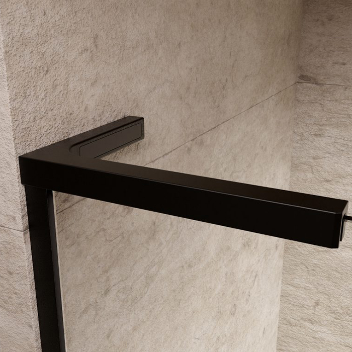 Radaway Furo SL PND II Шторка для ванны 53см, раздвижная, левая, стекло прозрачное, покрытие Easy Clean, профиль: черный