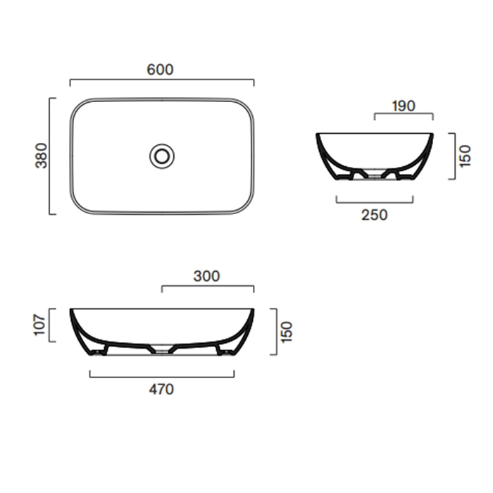 Catalano Green Раковина  накладная 60х38см, цвет: белый глянцевый