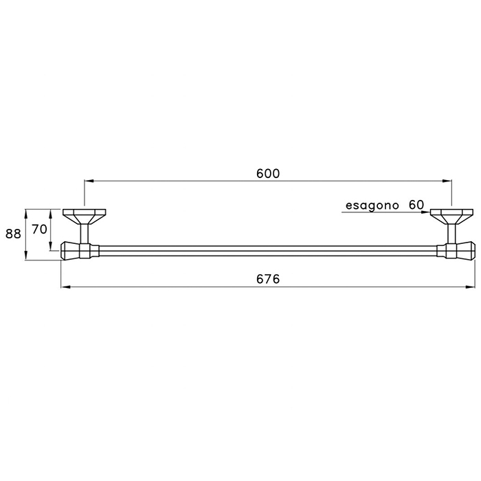 Stella Casanova Полотенцедержатель настенный 60см., 602/60 цвет: золото