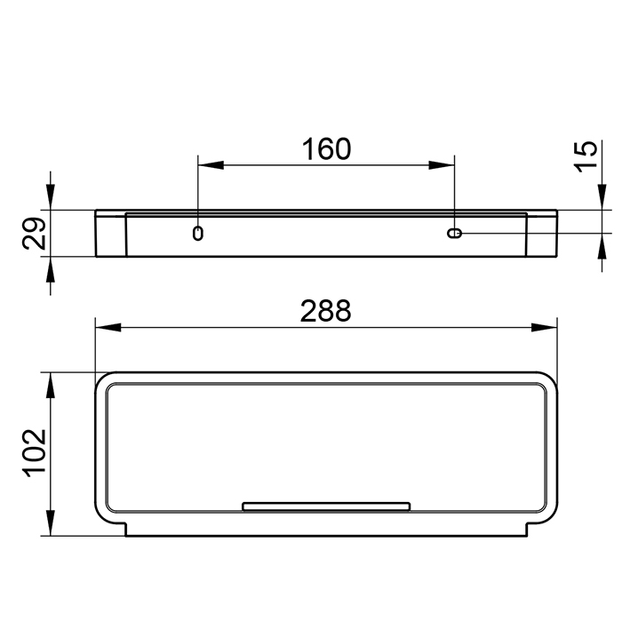 Keuco Plan Полочка для душа, подвесная, цвет: хром/dark grey