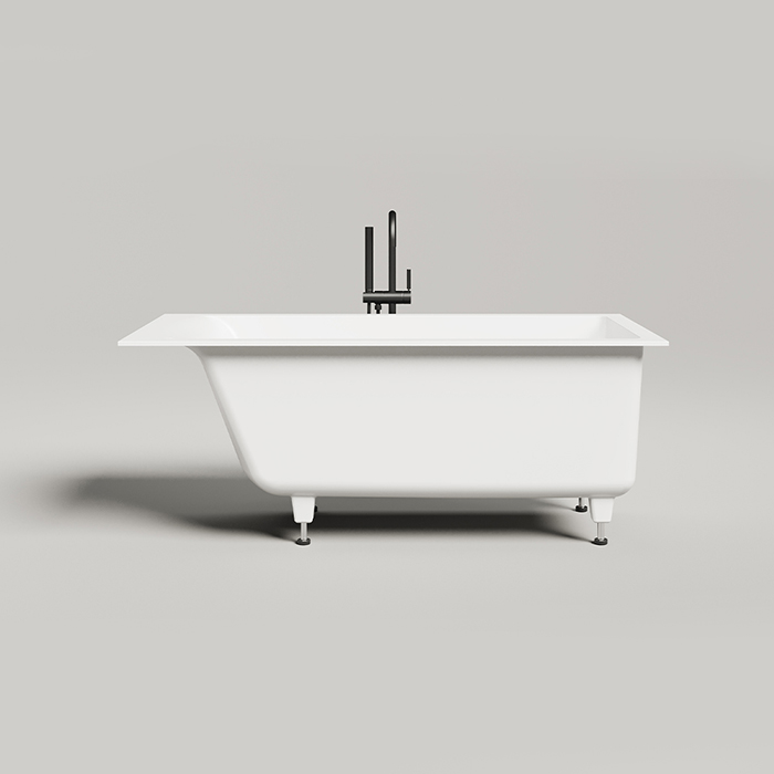 Salini Cascata Встраиваемая ванна 150x70x60см, с прямоугольной чашей, ножки, S-Sense, цвет: белый глянцевый