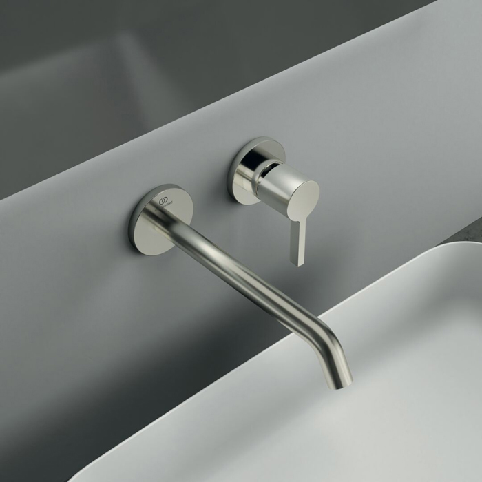 Ideal Standard Joy Смеситель для раковины, встраиваемый, излив: 22.5см., цвет: PVD Silver Storm (Серебряный Шторм)