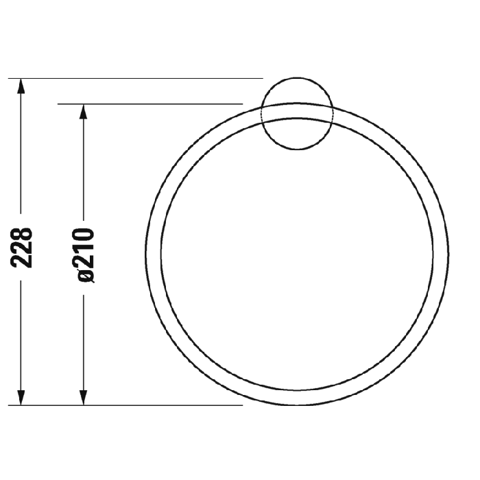 Duravit Starck T Полотенцедержатель - кольцо 22.8см., подвесной, цвет: хром