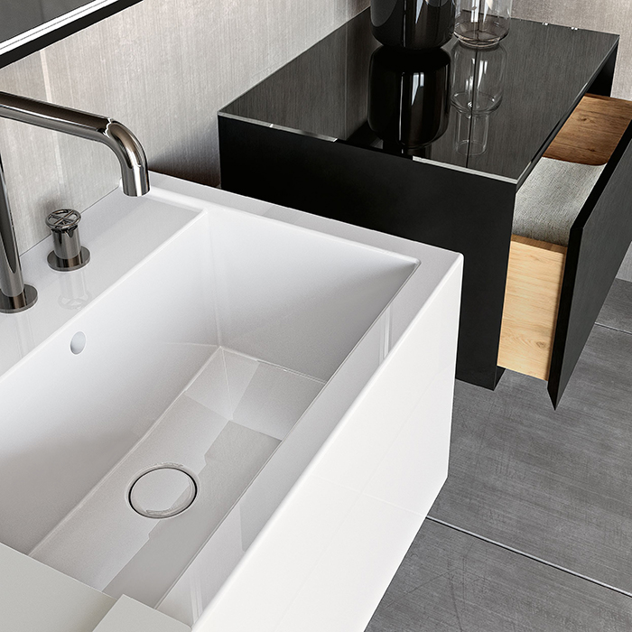 Kerasan Kanaal Раковина подвесная, 60х46.5см, с 1 отв., цвет: белый глянцевый